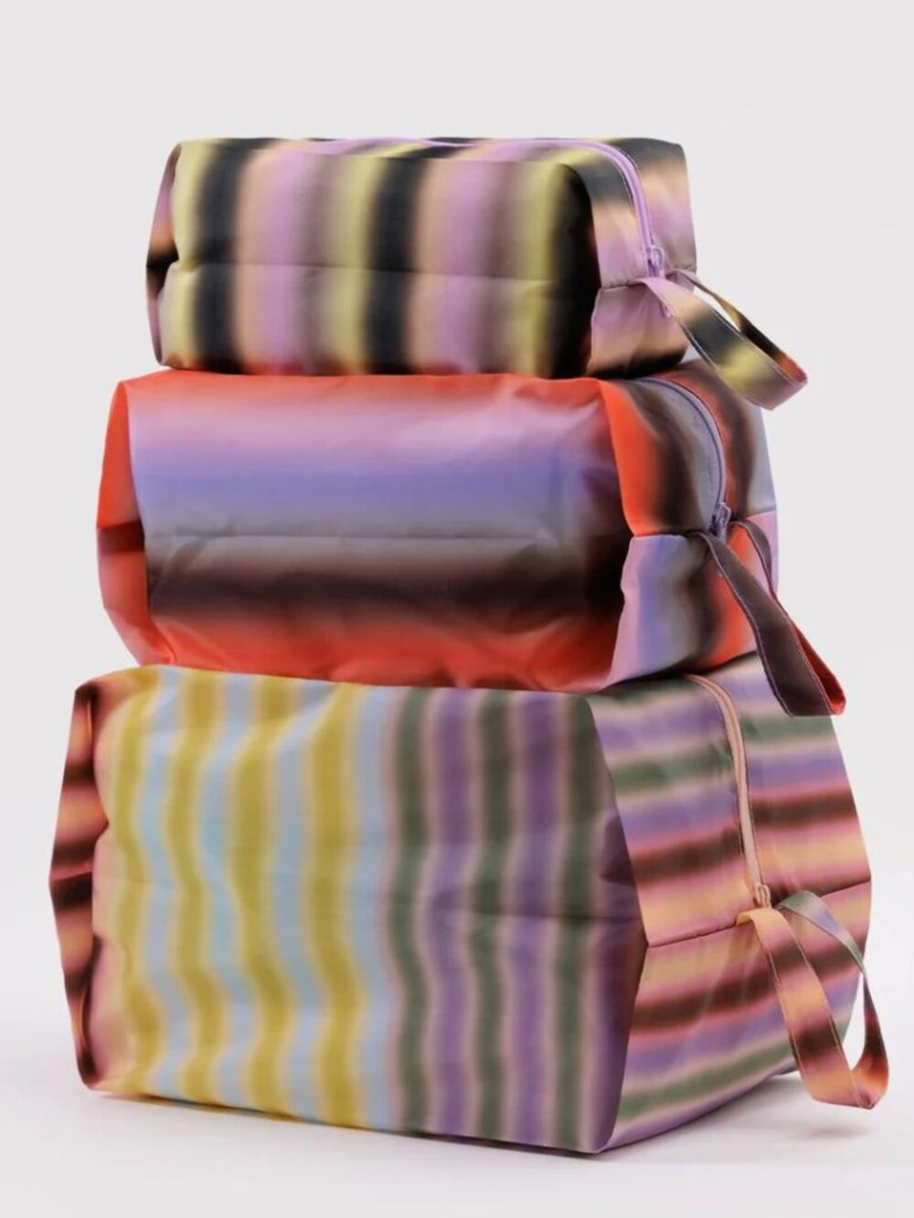 NWT Baggu 3D Zip Set - Gradient Stripes